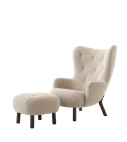 Petra VB3 lænestol inkl. Skammel,  Ecriture 0640 fra &Tradition