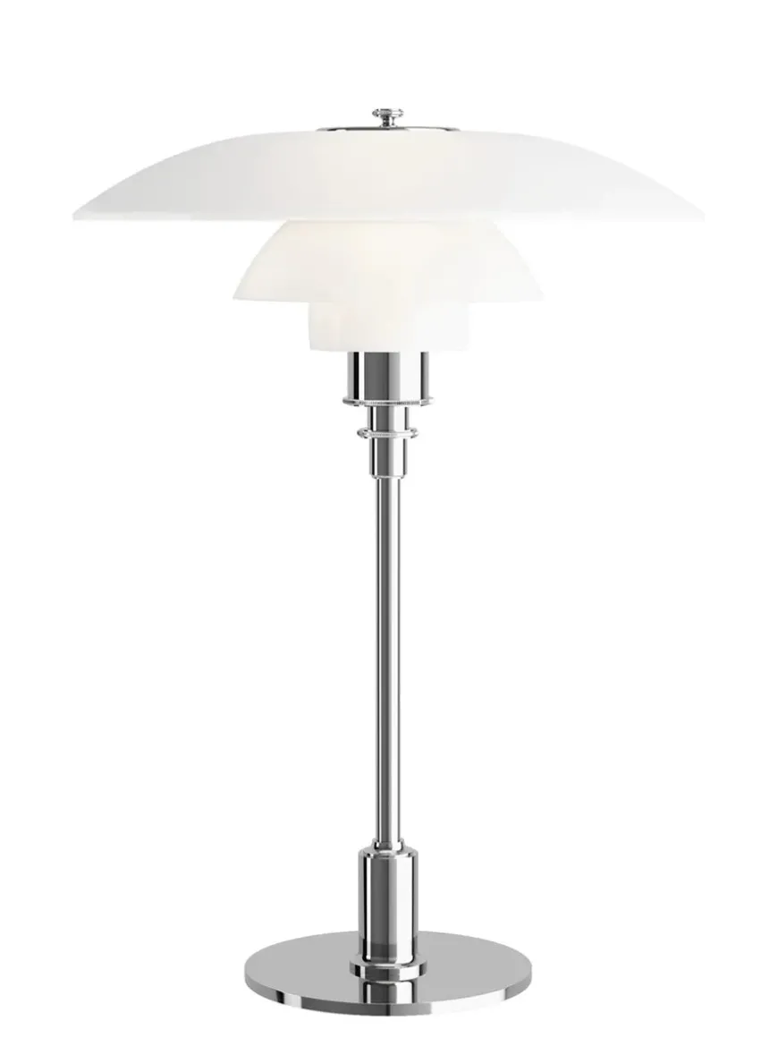 PH 3½-2½ Glas Bordlampe, sort metalliseret fra Louis Poulsen