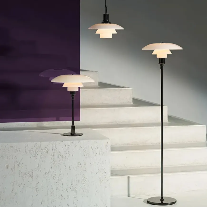 PH 3½-2½ Gulvlampe, sort metalliseret fra Louis Poulsen