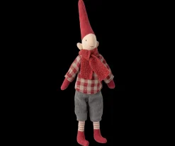 Pixy size 1 nissedreng med rødternet skjorte og magnet i hænder og fod fra Maileg 2025