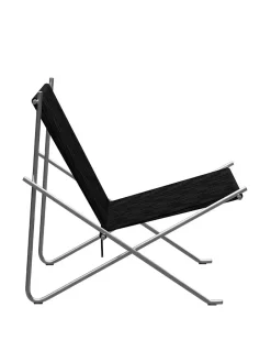 PK4 Loungestol i natur, stålstel af Poul Kjærholm