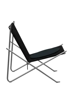 PK4 Loungestol i natur, stålstel af Poul Kjærholm