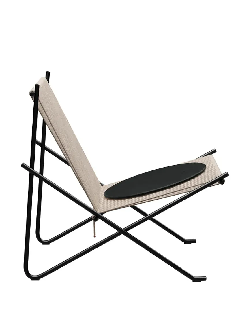 PK4 Loungestol i sort, stålstel af Poul Kjærholm