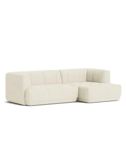 Quilton 2,5 pers. Sofa, Flamiber Cream A5, højre fra Hay