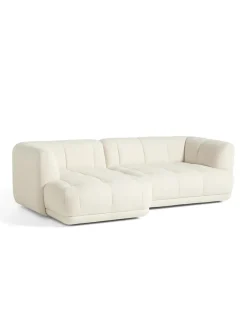 Quilton 2,5 pers. Sofa, Flamiber Cream A5, højre fra Hay