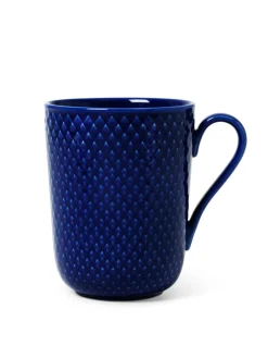 Rhombe krus m. hank, mørk blå fra Lyngby Porcelæn