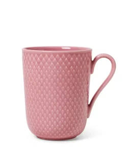 Rhombe krus m. hank, rosa fra Lyngby Porcelæn