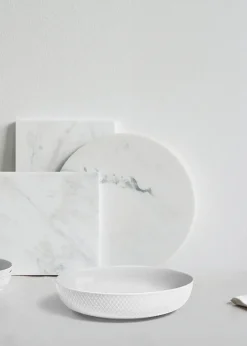 Rhombe serveringsskål, hvid fra Lyngby Porcelæn