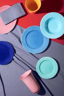 Rhombe tallerken, mørk blå Ø23 cm fra Lyngby Porcelæn