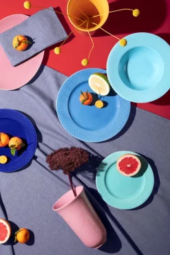 Rhombe vase, gul fra Lyngby Porcelæn