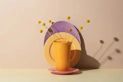 Rhombe vase, rosa fra Lyngby Porcelæn