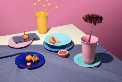 Rhombe vase, rosa fra Lyngby Porcelæn