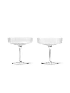 Ripple Champagne Saucers Frosted, sæt á 2 fra Ferm Living