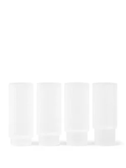 Ripple Long Drink Glasses Clear, sæt á 4 fra Ferm Living