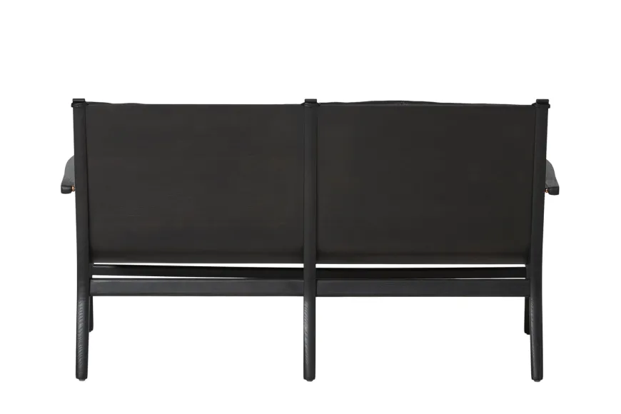 Rén Lounge sofa 2. pers natur eg, sort læder fra Stellar Works