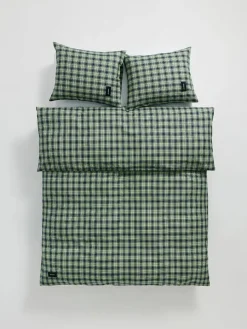 Rodeo Duvet Cover, neon blue check fra Magniberg