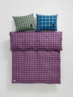 Rodeo Pillow Case, neon blue check fra Magniberg
