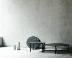 Round Coffee Table 90, sort marmor fra HANDVÄRK