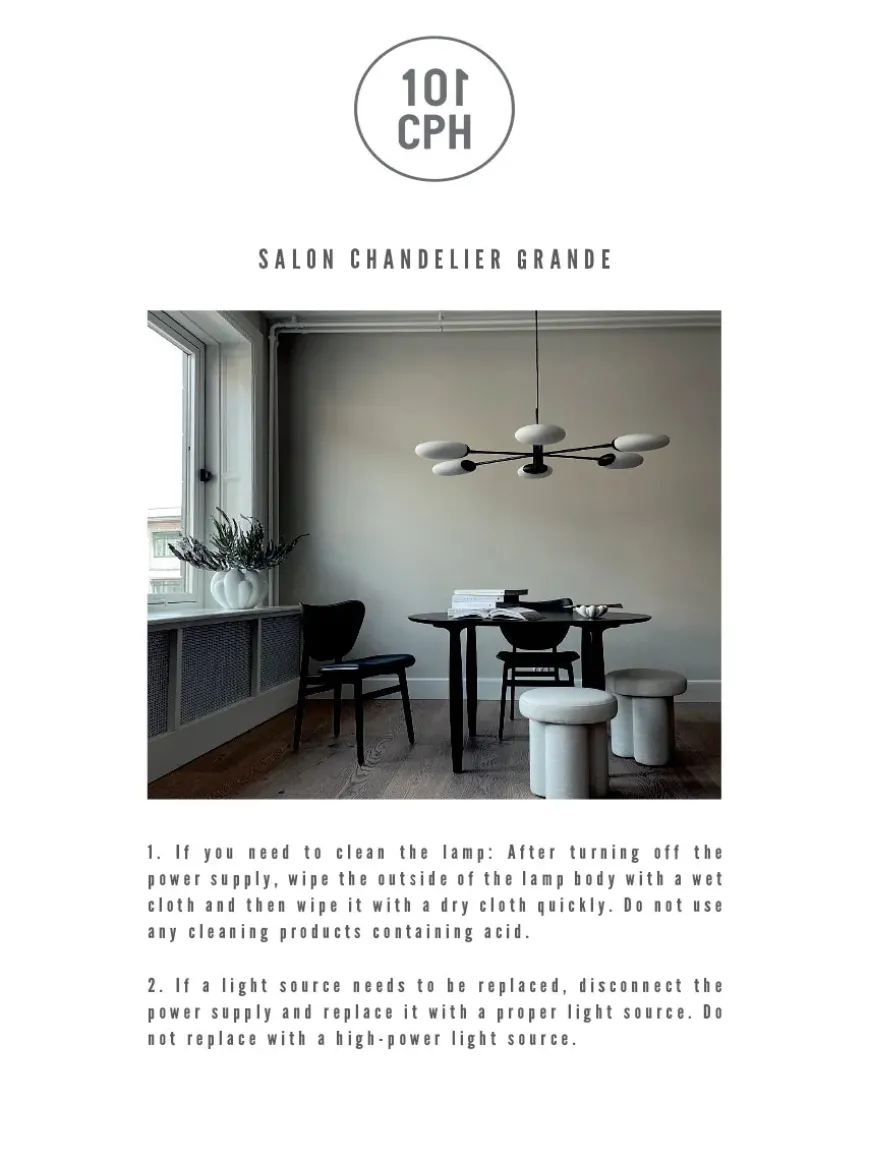 Salon Chandelier, grande opaque fra 101 Copenhagen