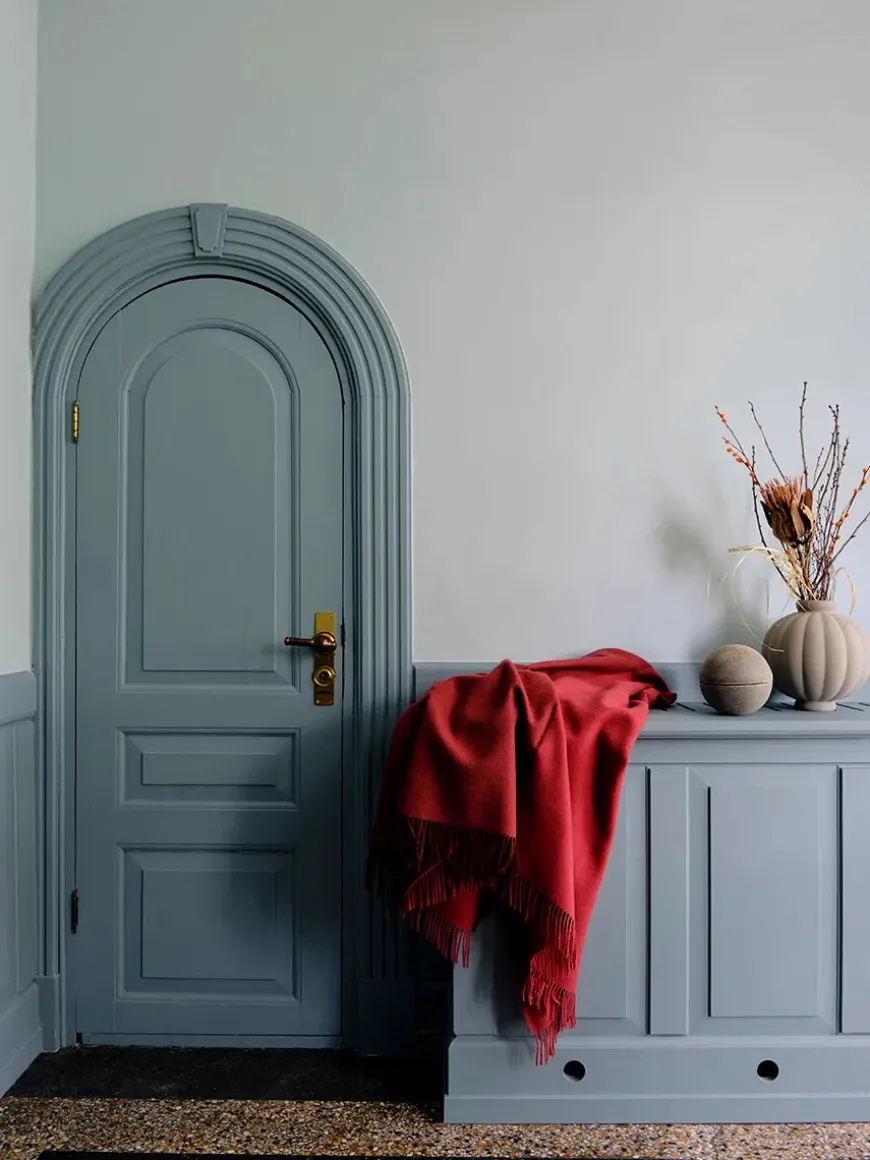 Secret Plaid, clay/lilac fra Silkeborg Uldspinderi