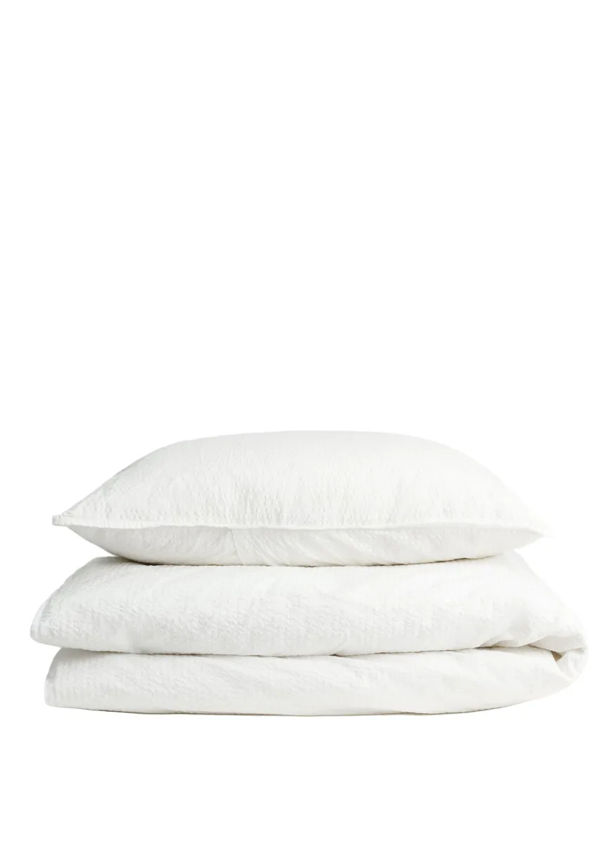 Sengelinned Seersucker - white fra Aiayu