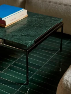 Sett LN12 Sofabord, verde guatemala marble/chrome fra &Tradition