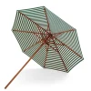 Skagerak Messina Parasol Ø300, Light Apricot/Dark Green Stripes fra Fritz Hansen