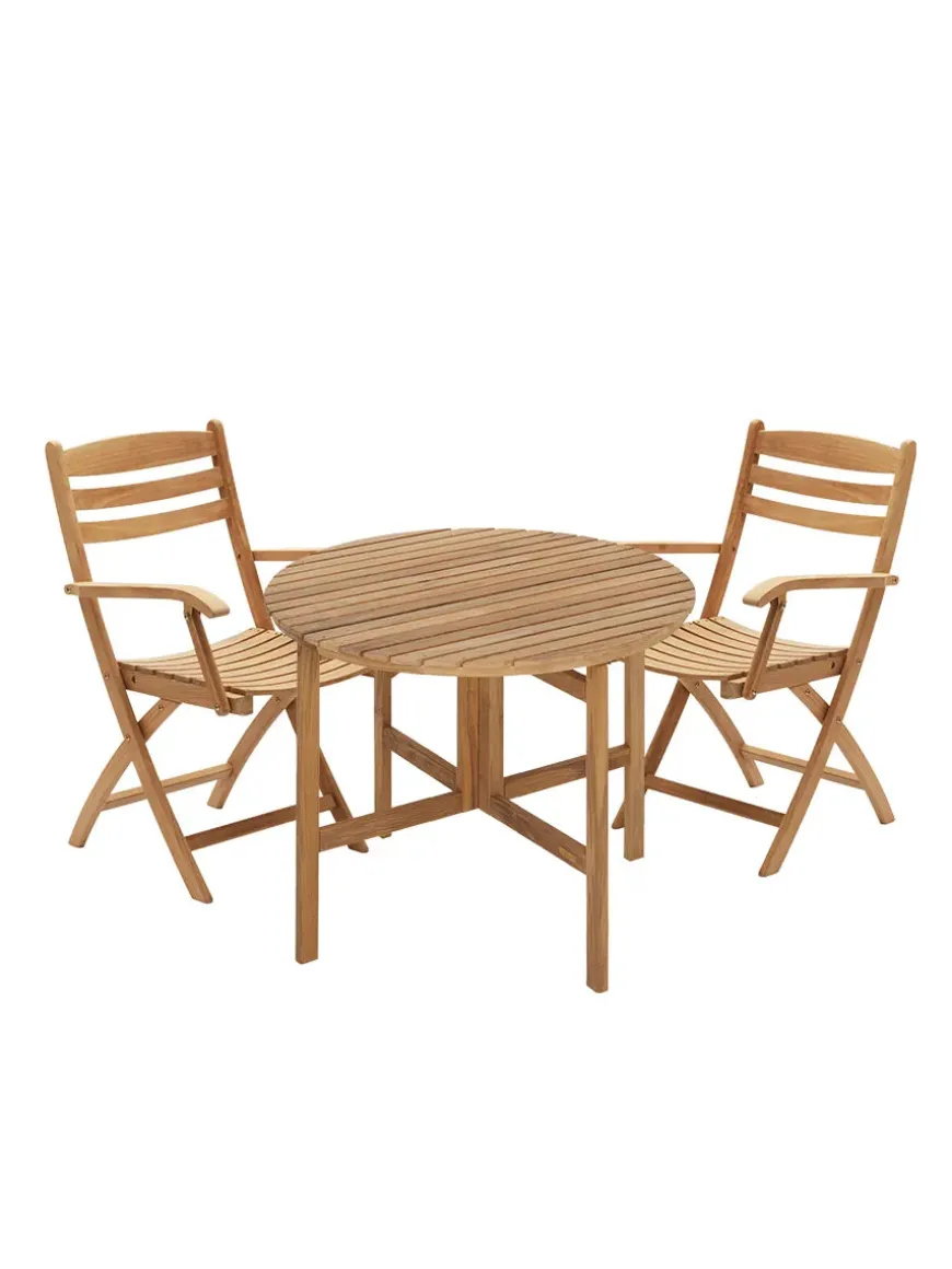 Skagerak Selandia Sæt, 2 stole og bord 75 fra Fritz Hansen