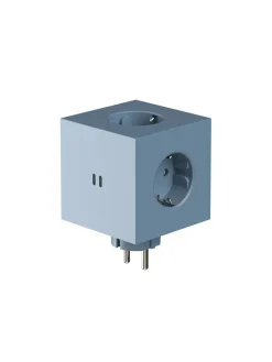 Square 2 Stikdåse med USB, sort fra Avolt