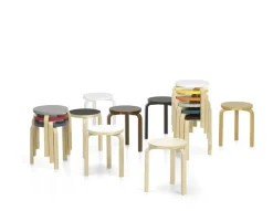 Stool 60, white laminate fra Artek