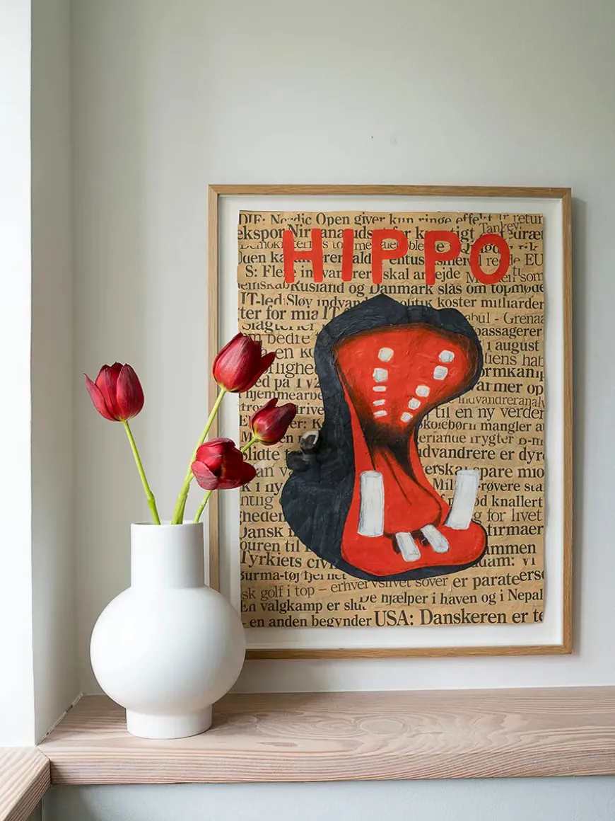 Strøm Vase, vibrant orange fra raawii