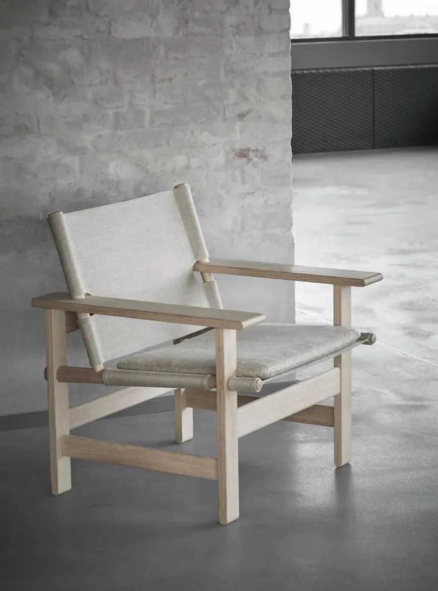 The Canvas Chair, lys olieret eg natur canvas af Børge Mogensen