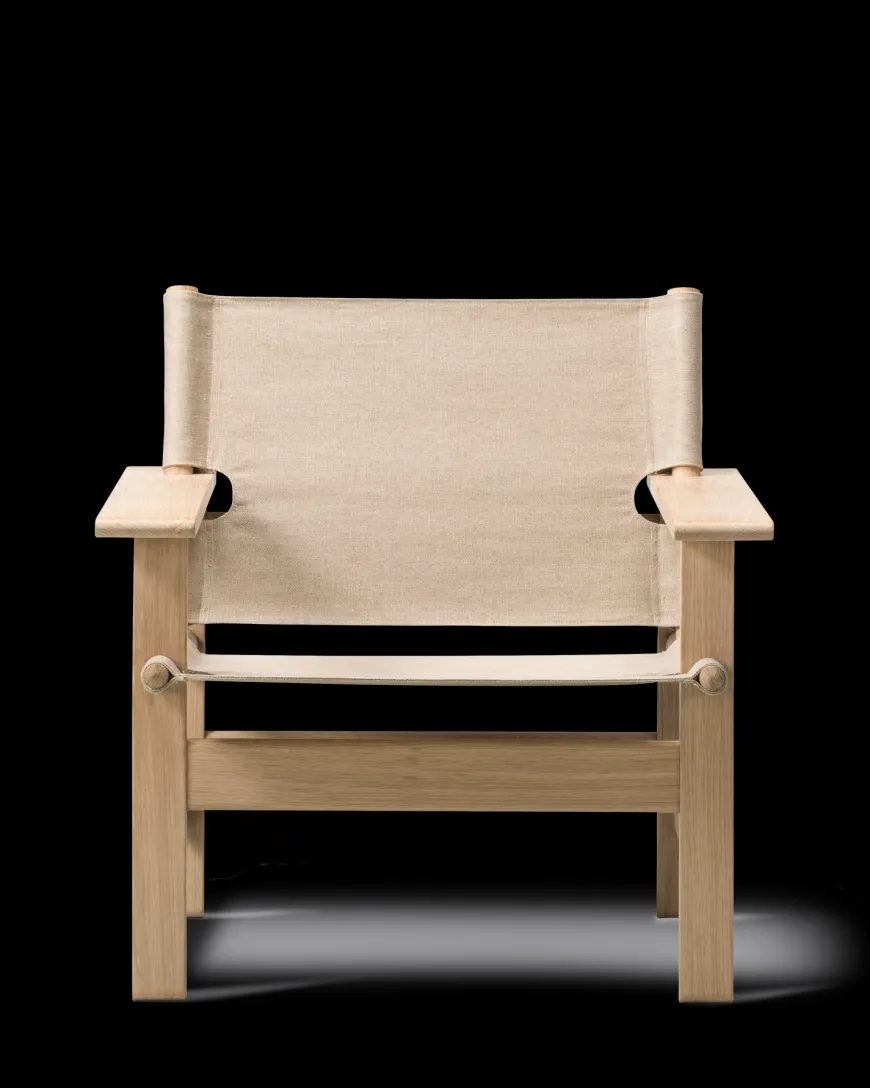 The Canvas Chair, lys olieret eg natur canvas af Børge Mogensen