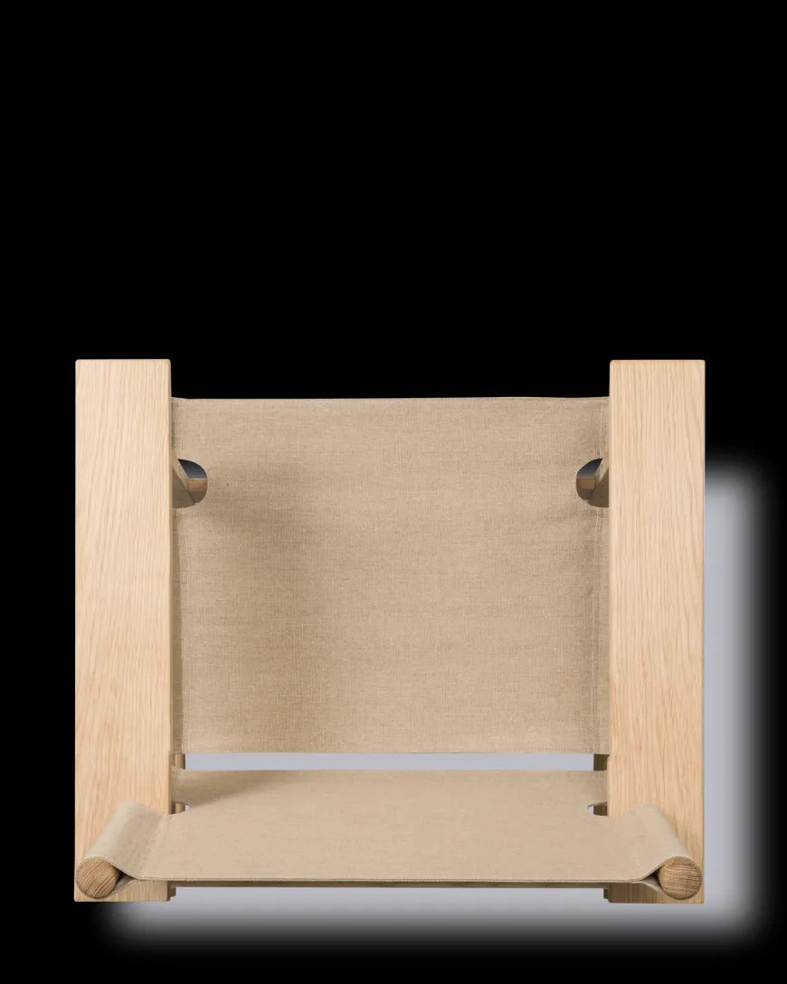 The Canvas Chair, røget eg sort canvas af Børge Mogensen