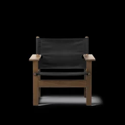 The Canvas Chair, røget eg sort canvas af Børge Mogensen