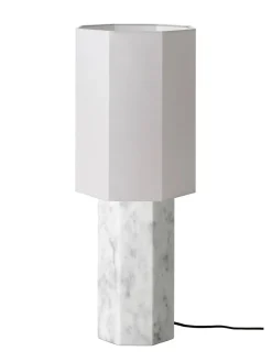 The Eight Over Eight Lamp Large, beige travertine fra Louise Roe
