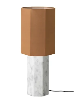 The Eight Over Eight Lamp Large, beige travertine fra Louise Roe