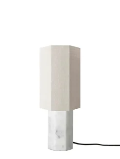 The Eight Over Eight Lamp Small, beige travertine fra Louise Roe