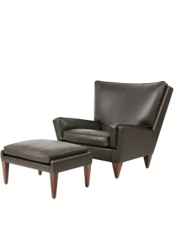 V11 Lounge Chair, smooth leather cream fra GUBI