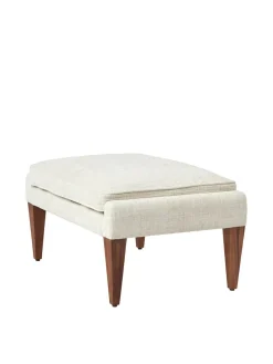 V11 Ottoman, smooth leather cream fra GUBI