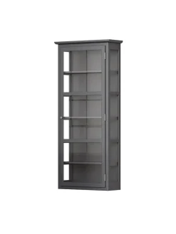 Væghængt Vitrineskab N4, dark oak fra Lindebjerg Design