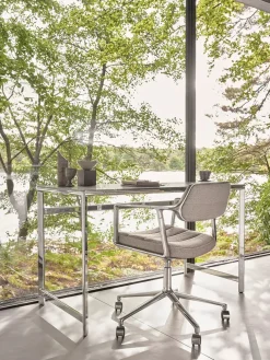VIPP453 Swivel+ Chair m/hjul, bosco grøn læder fra Vipp