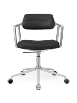 VIPP453 Swivel+ Chair m/hjul, sort læder fra Vipp