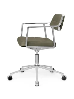 VIPP453 Swivel+ Chair m/hjul, sort læder fra Vipp
