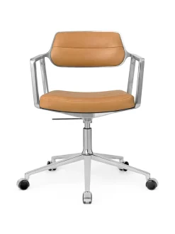 VIPP453 Swivel+ Chair m/hjul, sort læder fra Vipp