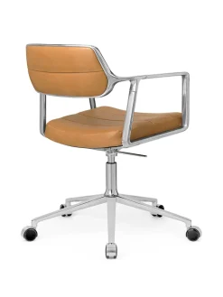 VIPP453 Swivel+ Chair m/hjul, sort læder fra Vipp