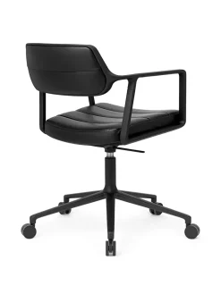 VIPP453 Swivel+ Chair m/hjul, sort læder fra Vipp