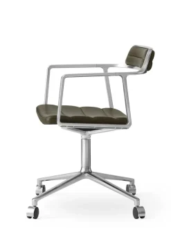 VIPP452 Swivel Chair m/hjul, sort læder fra Vipp