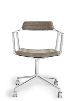 VIPP452 Swivel Chair m/sort stel & hjul, sort læder fra Vipp