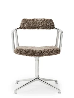 VIPP452 Swivel Chair m/sort stel, sort læder fra Vipp